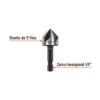 102382 - Avellanador HSS cambio rápido 3/4", Truper