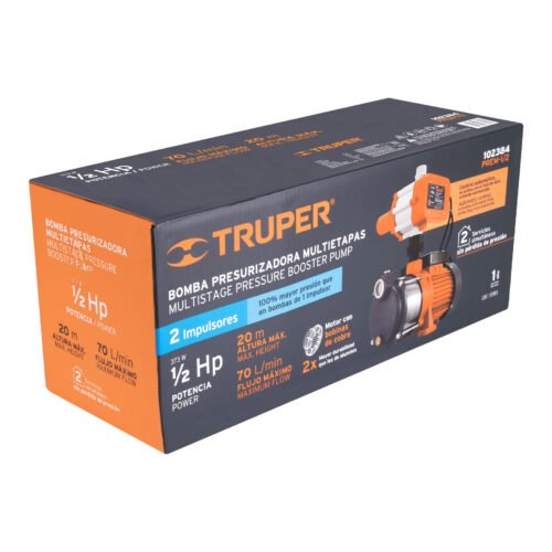 102384 - Bomba presurizadora multietapas 1/2 HP con control, Truper
