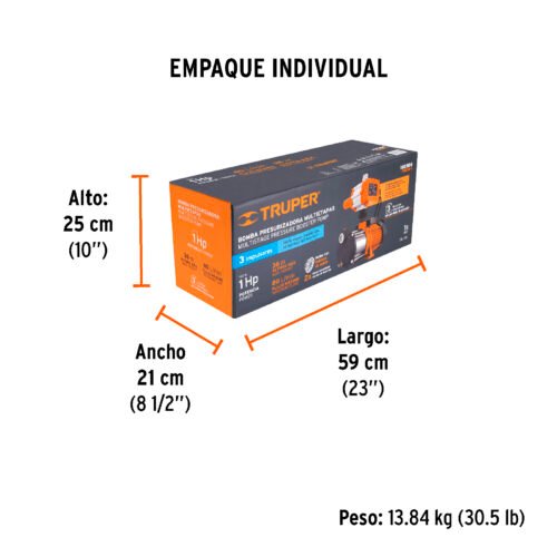 102386 - Bomba presurizadora multietapas 1 HP con control, Truper