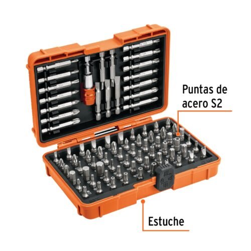 102391 - Juego de puntas mixtas 1" y 2", 80 piezas, Truper Expert