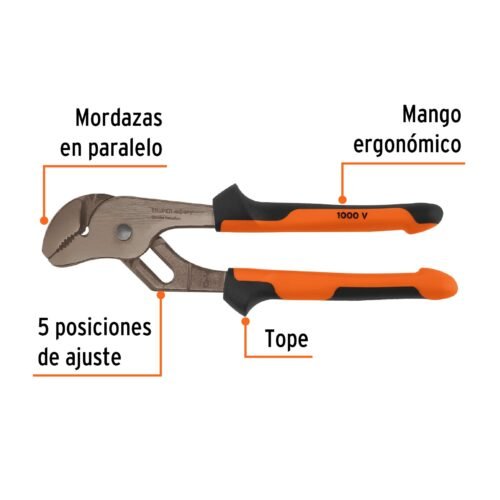 102393 - Pinzas de extensión 8" mango Comfort Grip, Truper Expert
