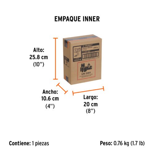102418 - Linterna reflectora LED 2000 lm, recargable, TRUPER