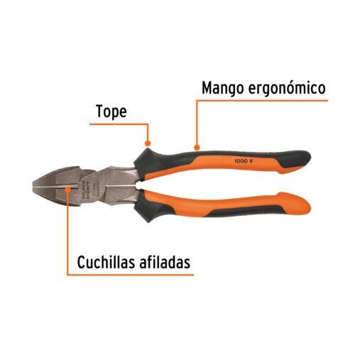 102426 - Pinza para electricista 9" alta palanca mango Comfort Grip