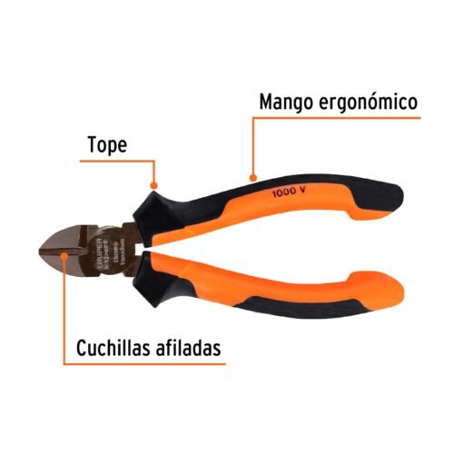 102427 - Pinza corte diagonal 5" alta palanca, Comfort Grip, Expert