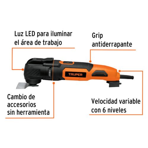 102429 - Multiherramienta 350W con 9 accesorios, TRUPER PRO