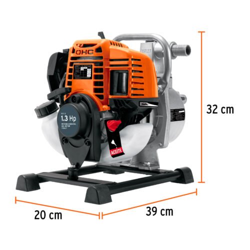 102432 - Motobomba autocebante 1"x1", gas. 1-1/3HP, agrícola, TRUPER