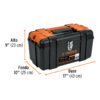102434 - Caja para herramienta 17" c/compartimentos,broches metálicos