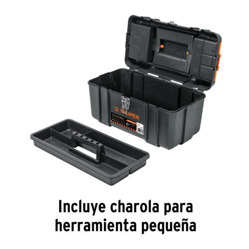 102434 - Caja para herramienta 17" c/compartimentos,broches metálicos
