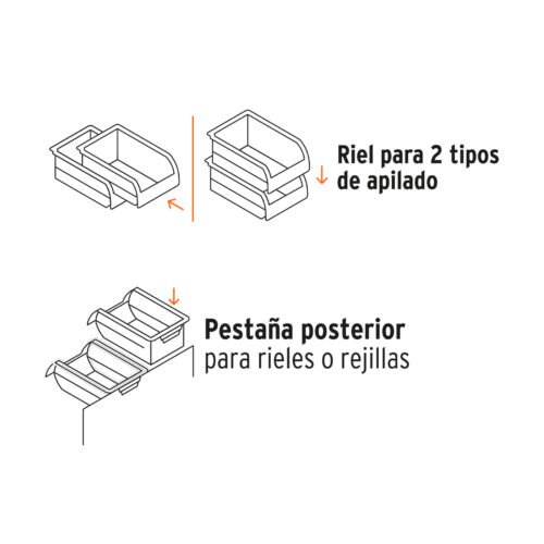 102438.3 102438 - Gaveta apilable #4.5 de plástico, 38.5 x 24 x 17 cm, TRUPER