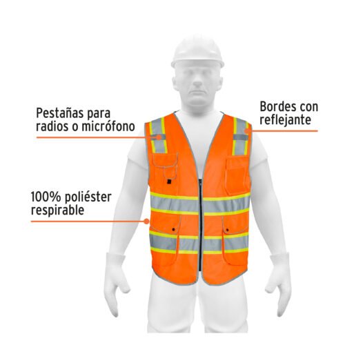 102441 - Chaleco de seguridad de alta visibilidad, naranja, G, EXPERT