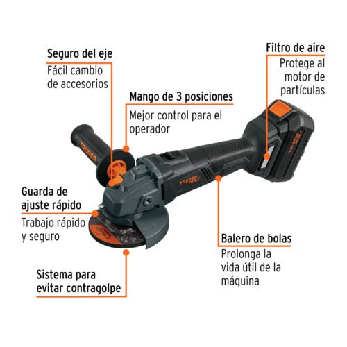 102449 - Esmeriladora 4-1/2", 20V, 1 batería 4Ah, MAX