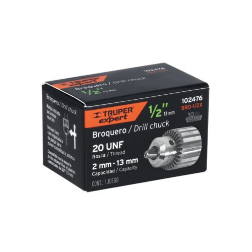 102476.2 102476 - Broquero 1/2" con llave, cuerpo estriado, TRUPER EXPERT