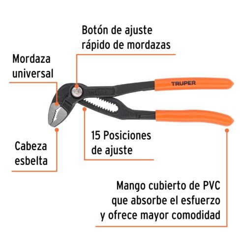 102482 - Pinza de extensión 7", mango de PVC, Truper