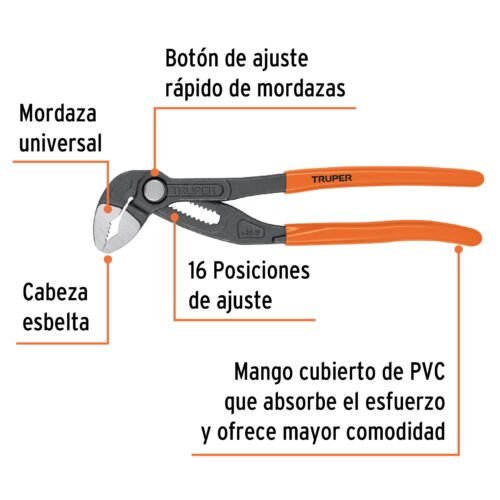 102483 - Pinza de extensión 10", mango de PVC, Truper