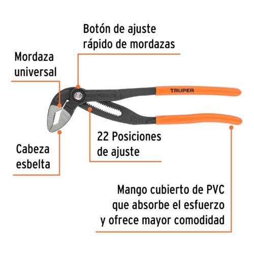 102484 - Pinza de extensión 12", mango de PVC, Truper