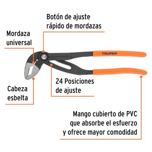 102485 - Pinza de extensión 16", mango de PVC, Truper