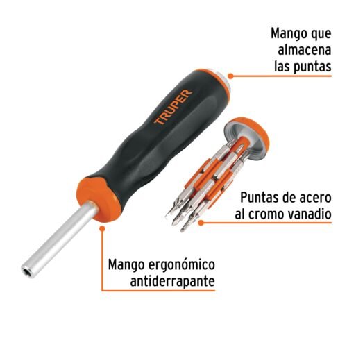 102503 - Desarmador de joyero multi puntas 12 en 1, Truper