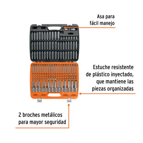 102520 - Jgo profesional de puntas y dados con punta p/mécanica 150pz