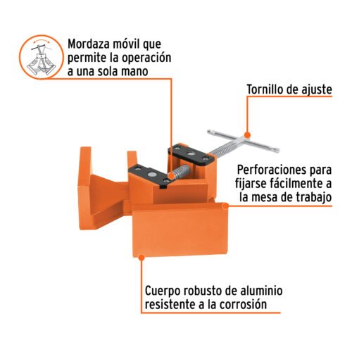 102597.1 102597 - Prensa esquinera profesional, 2-1/2" de aluminio, Truper