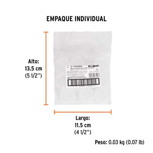 102621 - Bolsa con 10 tapas de repuesto para pintura aerosol Truper