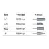 102631.2 102631 - Juego de 4 piedras montadas zanco 1/4", acero inoxidable