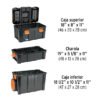 102644.3 102644 - Caja para herramienta, 19"x25" c/ruedas, 3 en 1 desmontable
