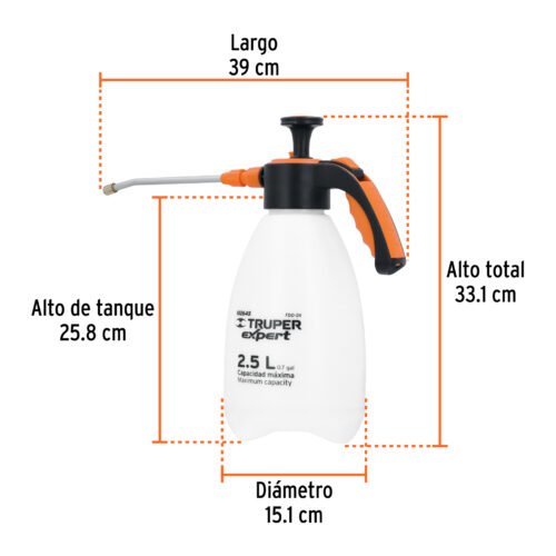 102645 - Fumigador doméstico de 2.5 litros, mango ergonómico, Expert