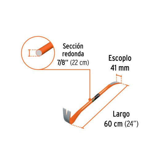 102649.2 102649 - Barreta de uña de 7/8" x 60 cm, Truper Expert