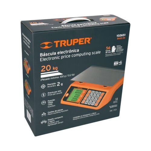 102651 - Báscula electrónica multifunciones 20 kg, Truper
