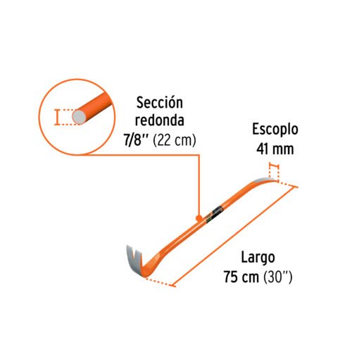 102670.2 102670 - Barreta de uña de 7/8" x 75 cm, Truper Expert