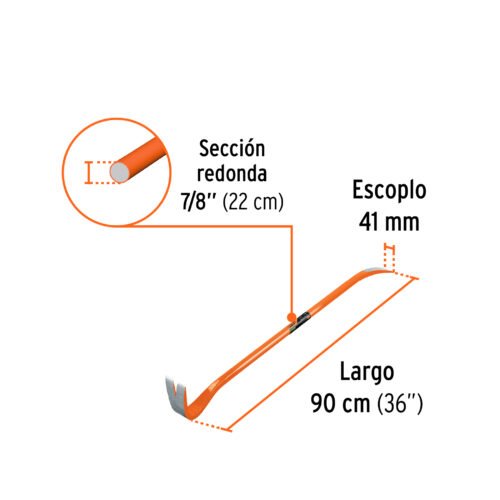 102671.2 102671 - Barreta de uña de 7/8" x 90 cm, Truper Expert