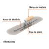 102680 - Llana canto redondo 20" x 5" con mango de madera, Truper