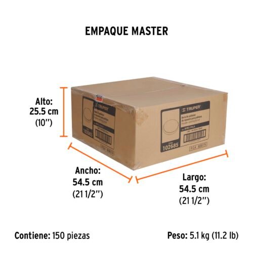 102685 - Borla p/pulir de poliéster de 6" con resorte, TRUPER