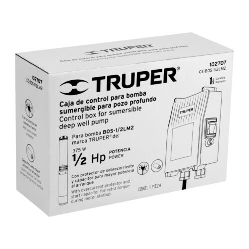 102707 - Caja de control para bomba tipo bala 1/2 HP, TRUPER