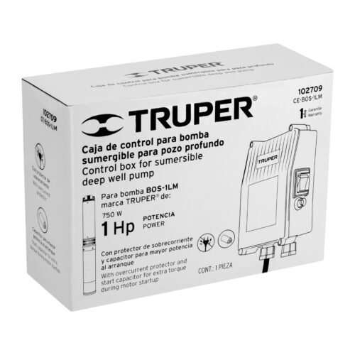 102709 - Caja de control para bomba tipo bala 1 HP, TRUPER