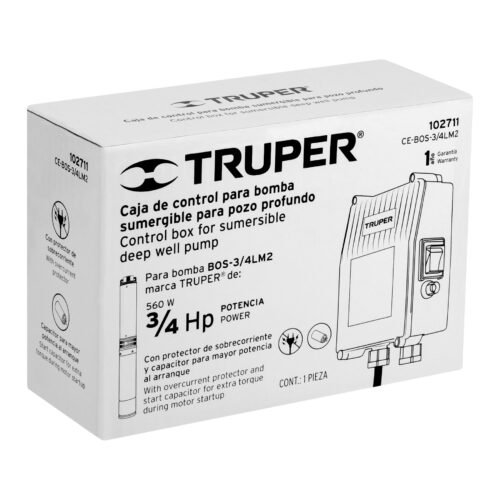 102711.3 102711 - Caja de control para bomba tipo bala 3/4 HP, TRUPER