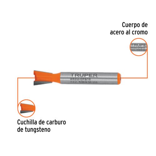 102717 - Broca para router, cola de pato, 5/16", Truper