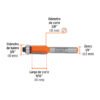 102721.2 102721 - Broca para router, corte recto, 3/8" con balero, Truper