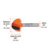 102723 - Broca para router, media caña, 1", Truper