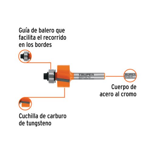102724.1 102724 - Broca para router, rebajado, 7/8" con balero, Truper