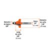 102725 - Broca para router, redondeado con moldura, 1-1/8" con balero