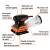 102746 - Lijadora orbital 1/4 hoja, 240W, TRUPER PRO
