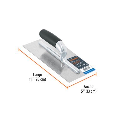 102774 - Llana 11" canto recto, 10 remaches, mgo comfort grip, Truper