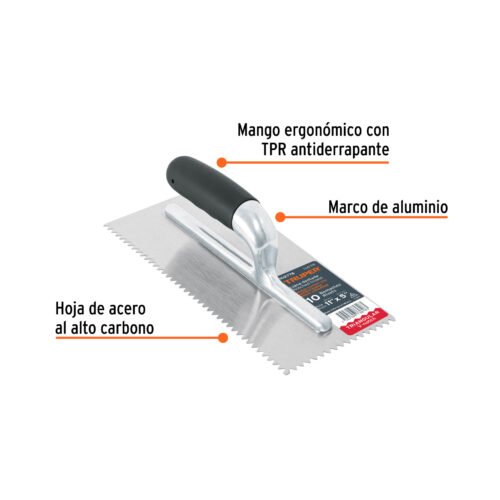 102776 - Llana 11" dentado triangular, 10 remaches, mgo comfort grip
