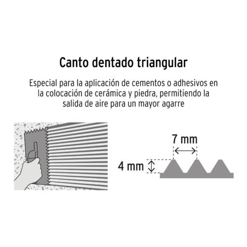 102776 - Llana 11" dentado triangular, 10 remaches, mgo comfort grip