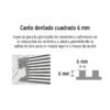 102778 - Llana 11" dentado cuadrado 1/4", 10 remaches, mgo comfort