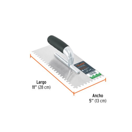 102779 - Llana 11" dentado cuadrado 1/4", 6 remaches, mgo comfort