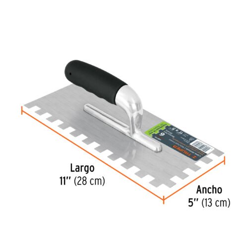 102791 - Llana 11" dentado cuadrado 1/2", 6 remaches, mgo comfort