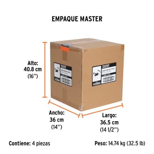 102800.4 102800 - Cepillo eléctrico 3-1/4", 720W, TRUPER INDUSTRIAL