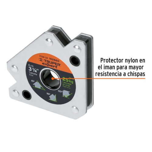 102860.1 102860 - Escuadra magnética p/soldar, 3-1/4", capacidad 25 kg, EXPERT